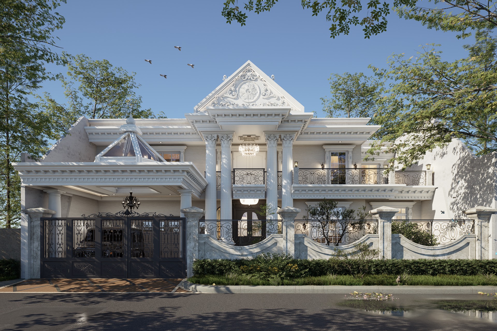 Fasad rumah klasik proyek Bintaro oleh Voyer Design