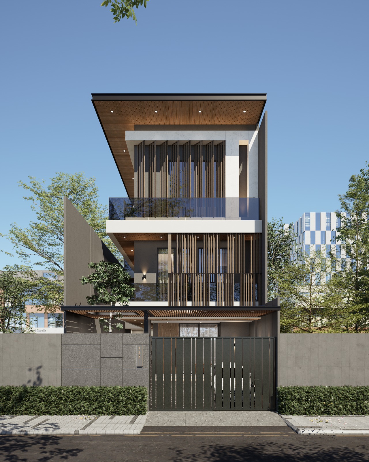 Fasad rumah modern Kelapa Gading oleh Voyer Design