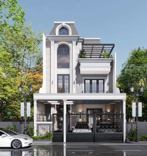 Fasad rumah klasik Pulomas oleh Voyer Design